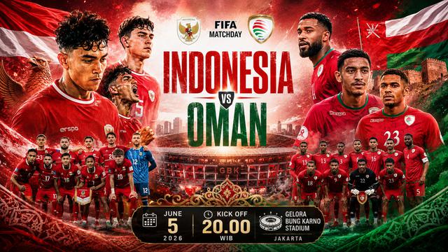 Jadwal Pertandingan Timnas Indonesia Vs Oman di FIFA Matchay, Jumat 5 Juni 2025